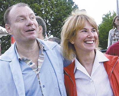 俄羅斯首富弗拉基米爾·波塔寧和前妻納塔利婭。資料圖片