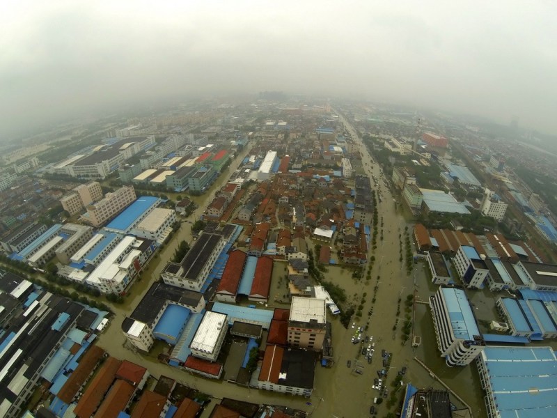 航拍余姚洪水圍城 航拍余姚洪水圍城