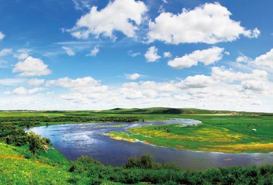 　　抻直后長度超過黃河10倍的莫日格勒河。　