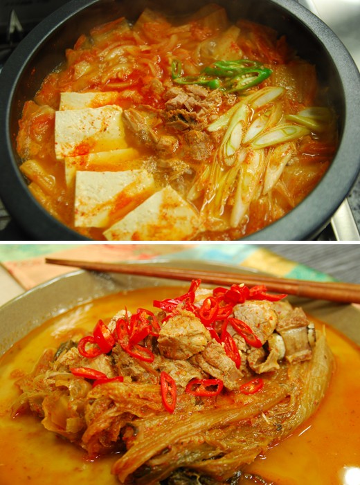 　　上圖為金槍魚泡菜湯,下圖為泡菜雜燴湯。