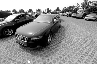 3月30日，掛有AZG(安徽政府公務(wù)的拼音縮寫）通行證的車輛停放在合肥市小蜀山公墓停車場內(nèi)。