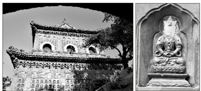 智慧海外景(左圖)和受損佛像。圖/CFP