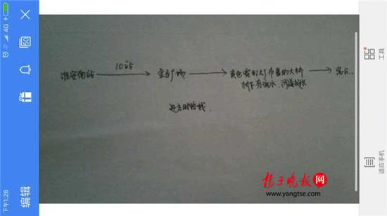 警方根據(jù)這兩張手繪地圖，動(dòng)用300余人次警力終于將林芳找到。（圖由淮安警方提供）