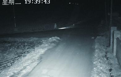 10歲男孩一個人打著手電走在鄉(xiāng)間公路上。 警方供圖