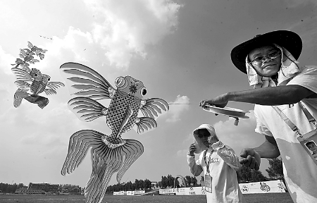 7月30日，第七屆全國農(nóng)運(yùn)會(huì)首項(xiàng)賽事——風(fēng)箏比賽在南召縣開賽