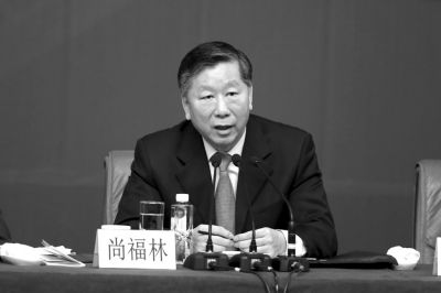 銀監(jiān)會(huì)主席尚福林。記者王海欣攝