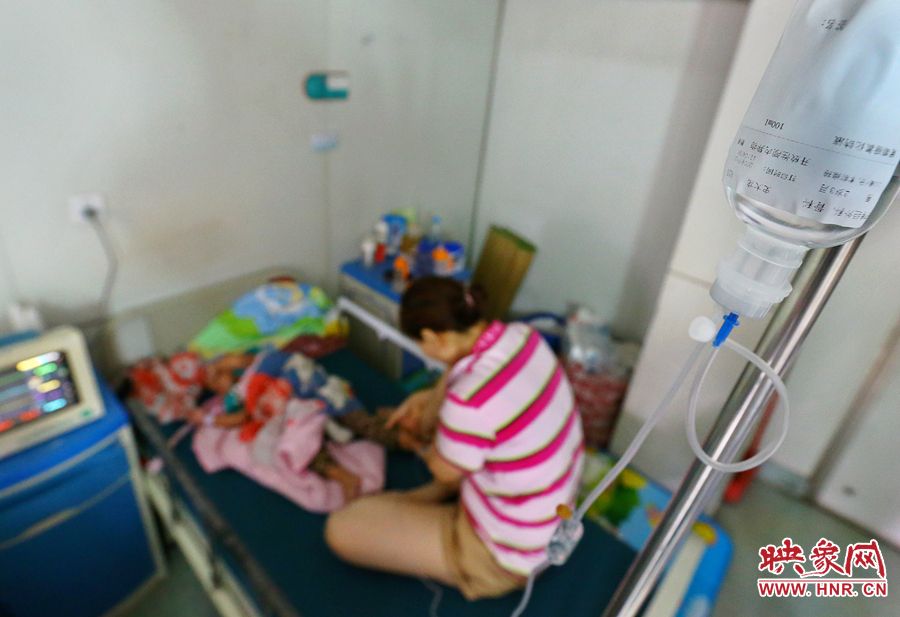 早上7點左右，醫(yī)生為大龍輸液做術(shù)前準備