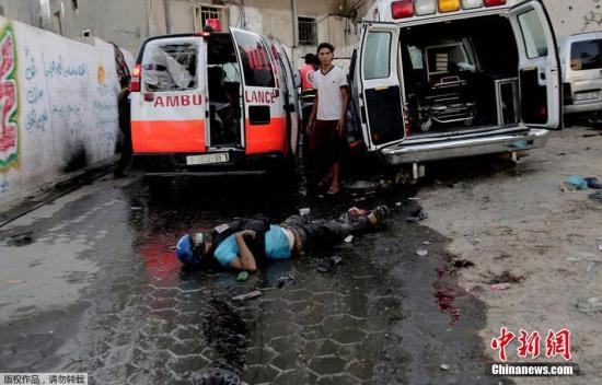 資料圖：加沙，以色列戰(zhàn)機轟炸一處市場，造成至少17名巴勒斯坦人死亡，200多人受傷。